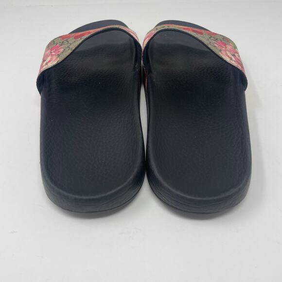 Gucci GG Blooms Supreme Floral Slide Slip On Rubber Sandals Flats EU 42 - Picture 5 of 11